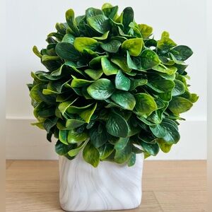 Faux Greenery Plant in Marble Planter